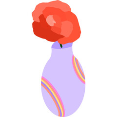 Flower in a purple vase