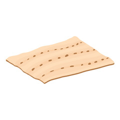 Matzah or matzo, unleavened bread for Pesach, Jewish holiday of Passover, isolated on white background, design element