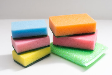 sponges for dishwashing isolated on a white background