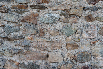 A wall of rocks. A wall made of stones. Rock background.