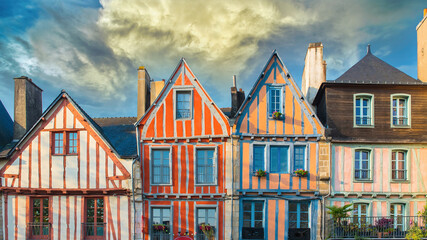 Vannes, beautiful old half-timbered houses