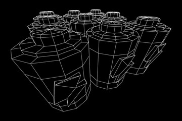 Alkaline cylinder battery with bolt icon