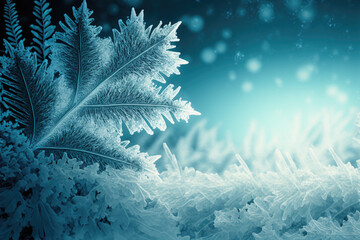 frost ice crystals background. Generative AI