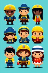 Company in simple cartoon style