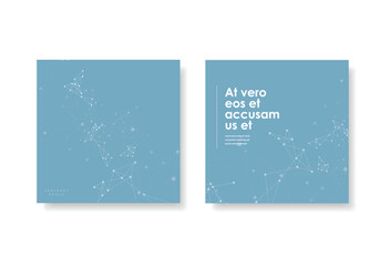 Vector layout cover templates for brochure and flyer and booklet. Abstract technology with connected dots and lines. Science background. Digital data