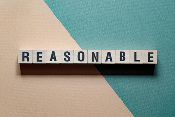 Obraz premium Reasonable - word concept on cubes