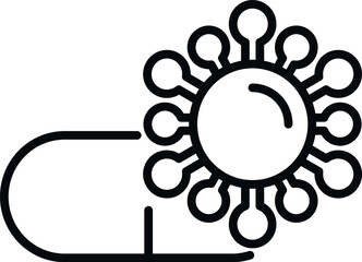 Antibiotic resistance capsule icon outline vector. Bacteria disease. Medicine drug