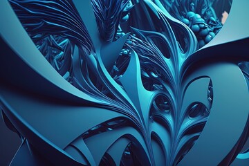  a blue abstract background with a spiral like design in the center of the image and a blue background with a spiral like design in the middle of the image.  generative ai