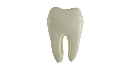White healthy premolar human tooth isolated on transparent background. Dental concept. 3D render