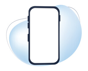 3d illustration portrait big phone with blank screen