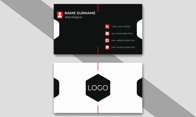 Modern futuristic creative and clean business card template,vector illustration name card template layout in rectangle size Creative layout corporate identity.
