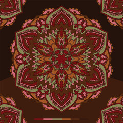 Mandala Colorful Theme Mandala Art Work Indian Style Cloth Pattern