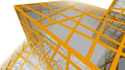 Abstract architecture digital background 3d illustration
