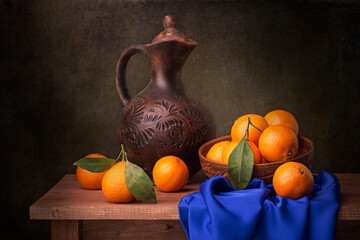 still life with tangerines
