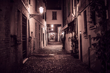 Nighttime Alley in Ferrara