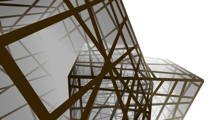 Fototapeta premium Abstract geometric shape digital 3d background