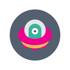 UFO spaceship icon icon, Flat vector illustration for web and mobile interface, EPS 10