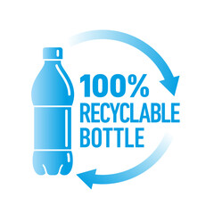 Recycle plastic bottle vector icon logo badge - obrazy, fototapety, plakaty