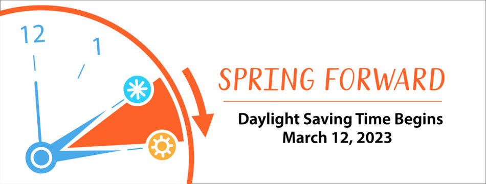 Premium Vector  Daylight saving time march 12 2023 concept clock