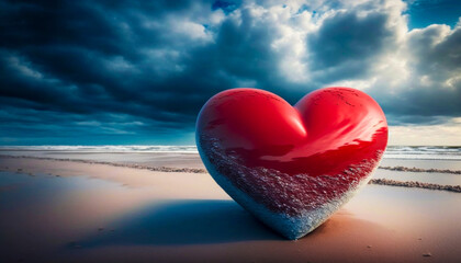 Fototapeta premium world with heart shape, love the earth, generative ai 