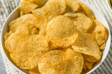 Homemade Flavored Dill Pickle Potato Chips