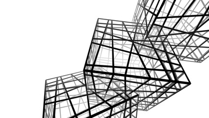 Abstract modern architecture 3d rendering