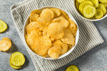 Homemade Flavored Dill Pickle Potato Chips