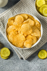 Homemade Flavored Dill Pickle Potato Chips