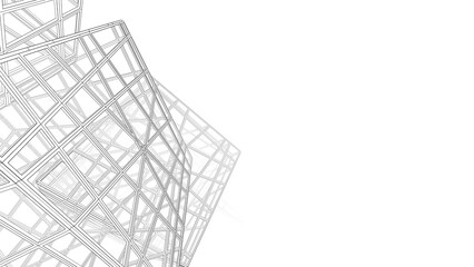 Abstract geometric structure on white background