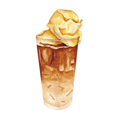 Watercolour coffee drink hand drawn illustrations