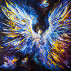 An expressive oil painting of a wings