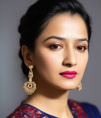 portrait of lovely pakistani young attractive asain woman, Generative AI