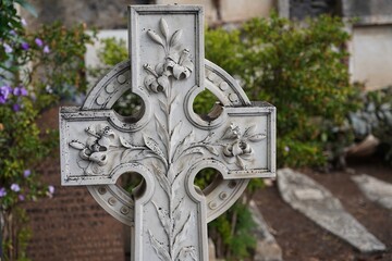 Historischer Grabstein auf dem Britischen Friedhof in Funchal