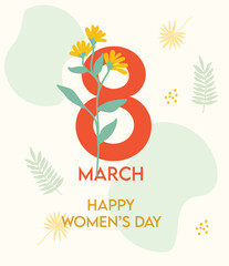 Naklejka premium Happy March 8 International Women's Day 