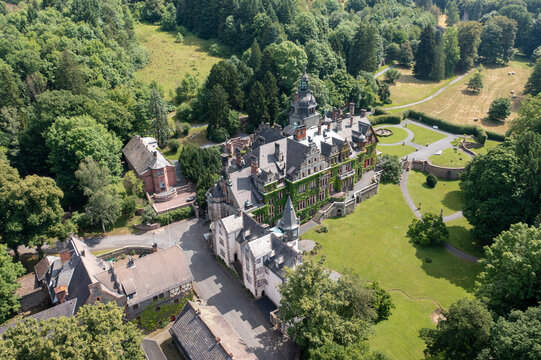 Aerial View, Castle and Ramholz, Ramholz, Schluechtern, Hesse, Germany