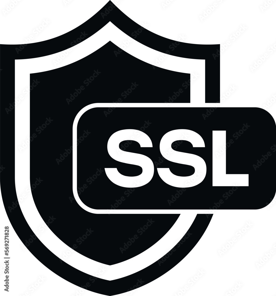 Poster ssl certificate shield icon simple vector. safe data. safety security