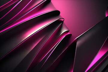  a purple abstract background with lines and curves in the center of the image, with a black background and a pink center in the middle of the image.  generative ai