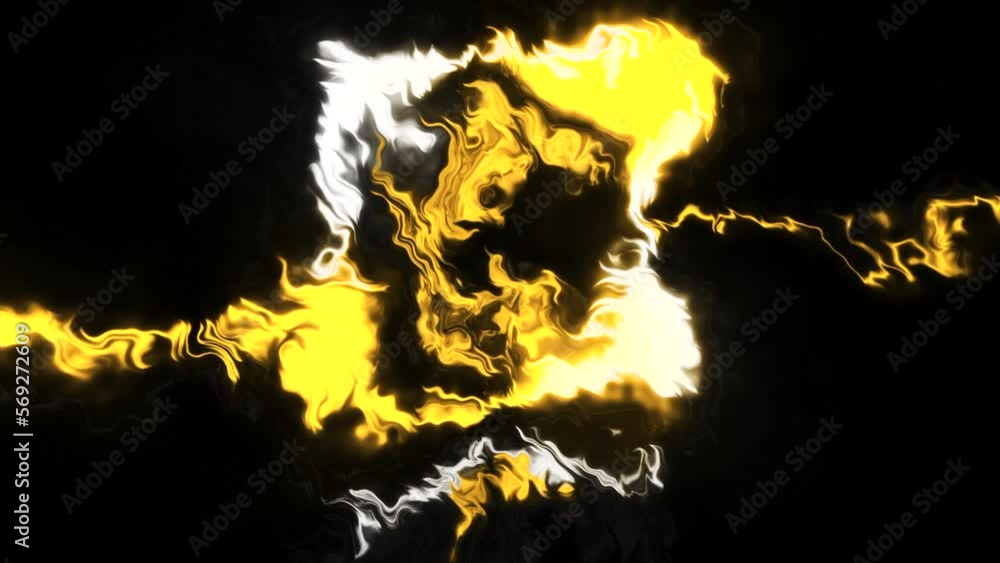Poster green and yellow blob of light. motion. huge smeared sparkling spots made in 3d format.