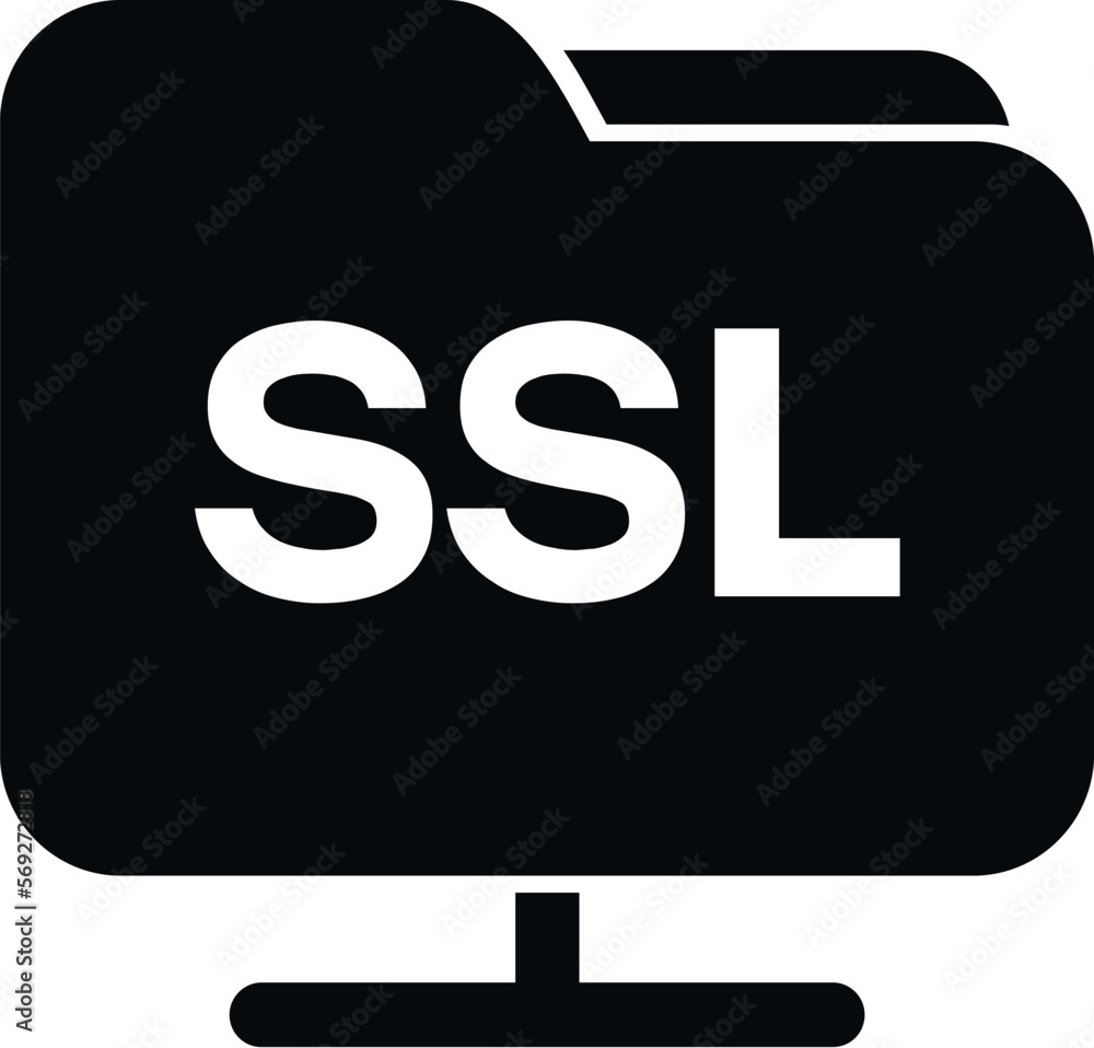 Poster folder ssl certificate icon simple vector. security data. web safe
