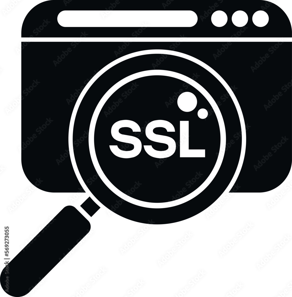 Poster search ssl certificate icon simple vector. network security. check payment