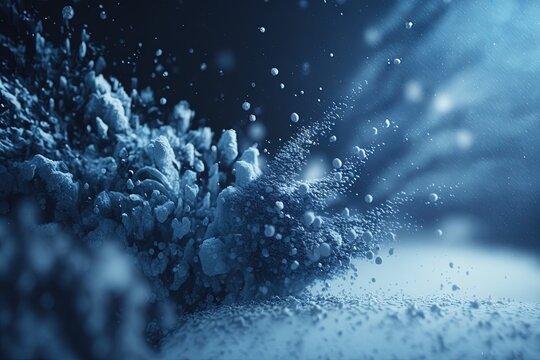  a blue and black photo of water and bubbles on a black background with a blue background and a blue and white photo of water and bubbles on a black background.  generative ai