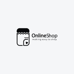 online shop design logo icon line art