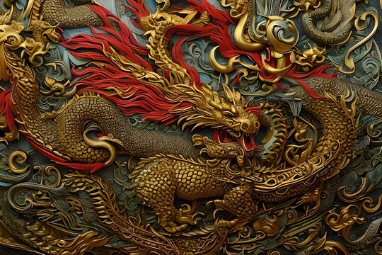 An expensive painting chinese dragon illustration