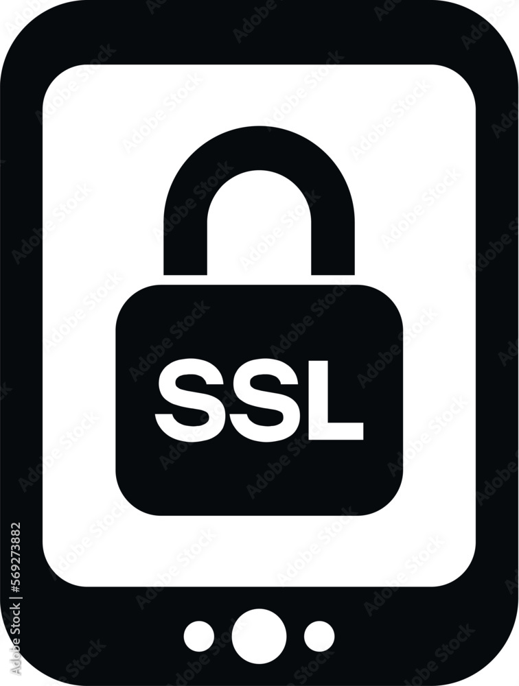Poster tablet ssl certificate icon simple vector. secure website. padlock payment