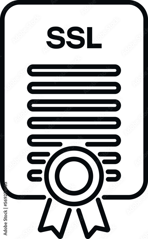 Poster digital ssl certificate icon outline vector. secure website. safety network