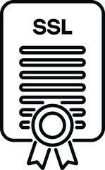 Digital SSL certificate icon outline vector. Secure website. Safety network