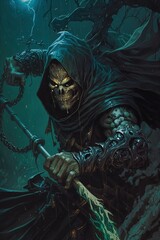 An ancient powerful necromancer. Great for fantasy, TTRPG games, cards, etc.