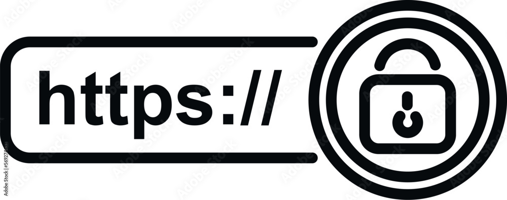 Poster web ssl certificate icon outline vector. secure data. safety network