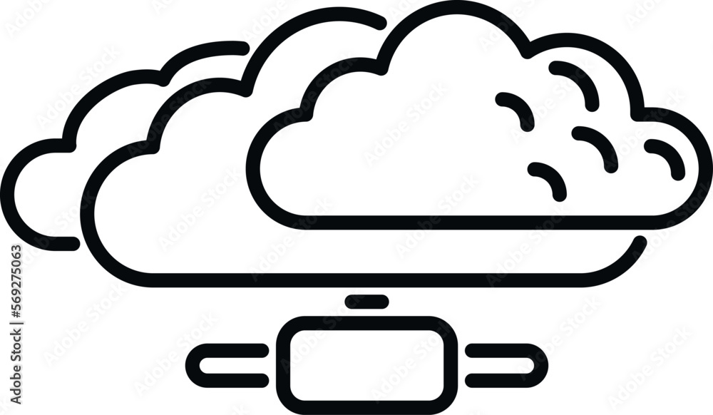 Poster data cloud ssl certificate icon outline vector. web secure. safety network