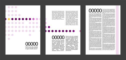 Editable pattern vector brochure design template purple